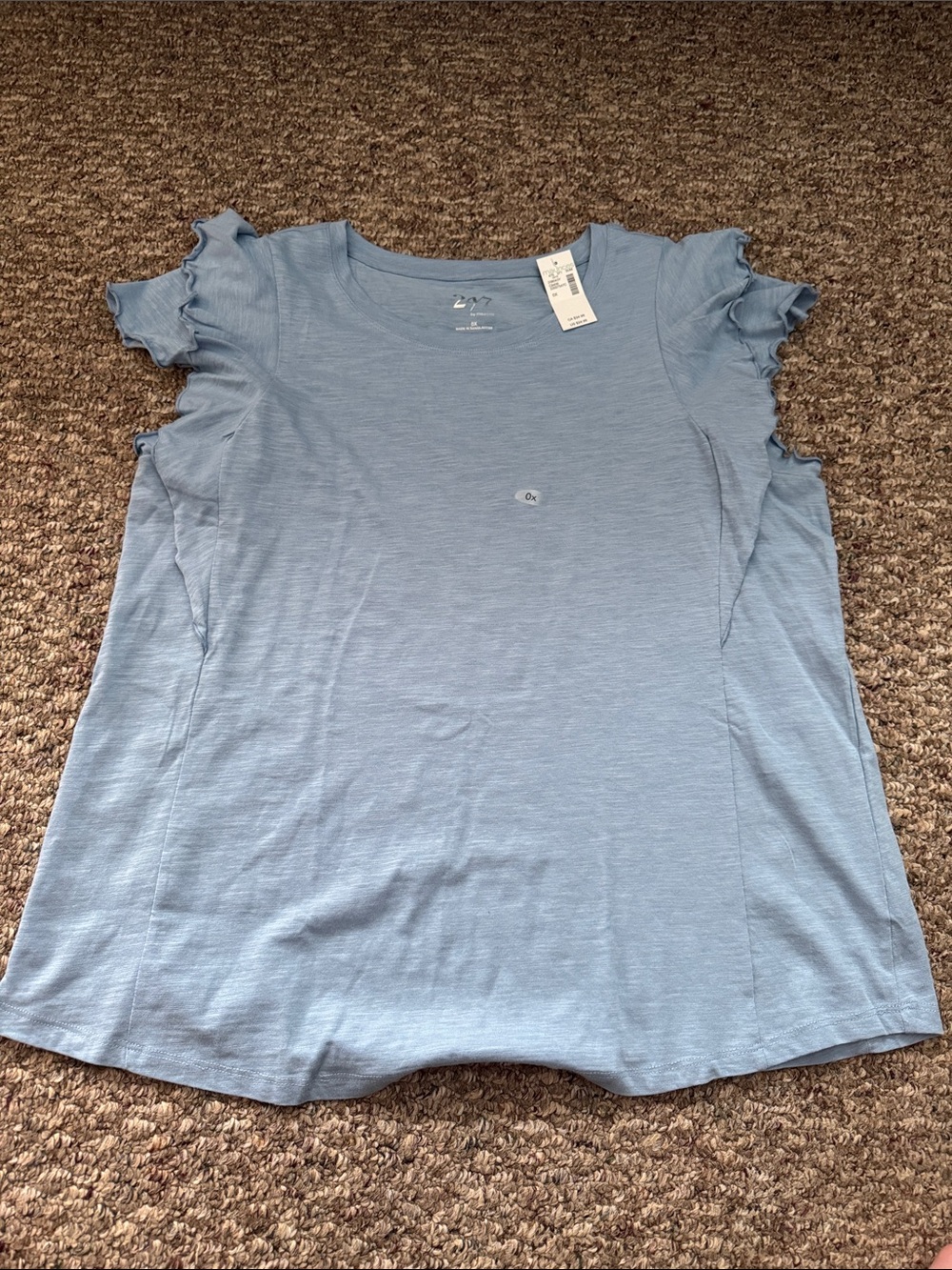 Sky Blue Ruffle Sleeve Crew Tee